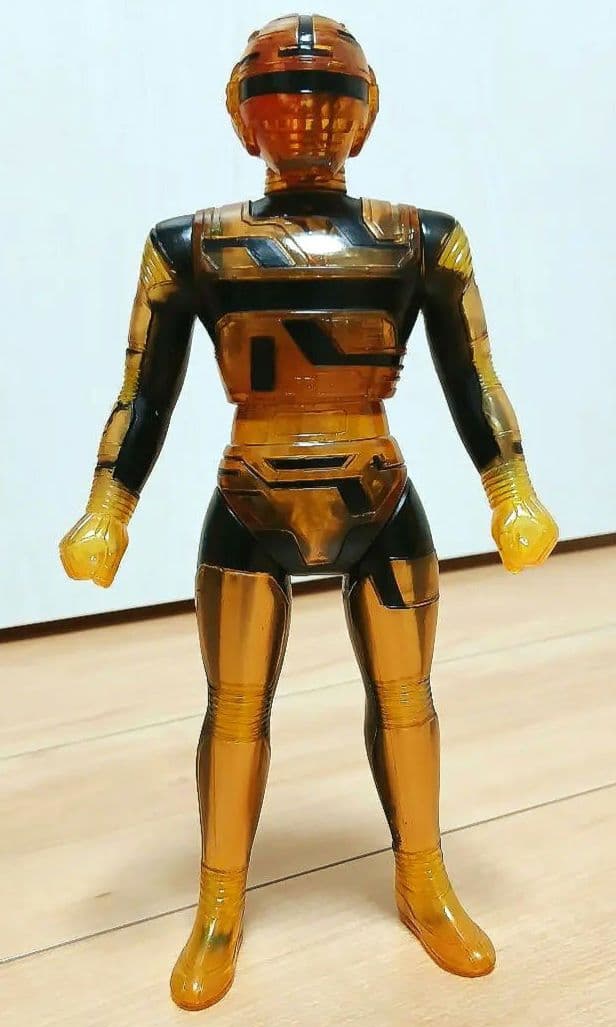 ポピー　宇宙刑事ギャバン　飴色スケルトン　ソフビ　光るギャバン　昭和レトロ蒸着