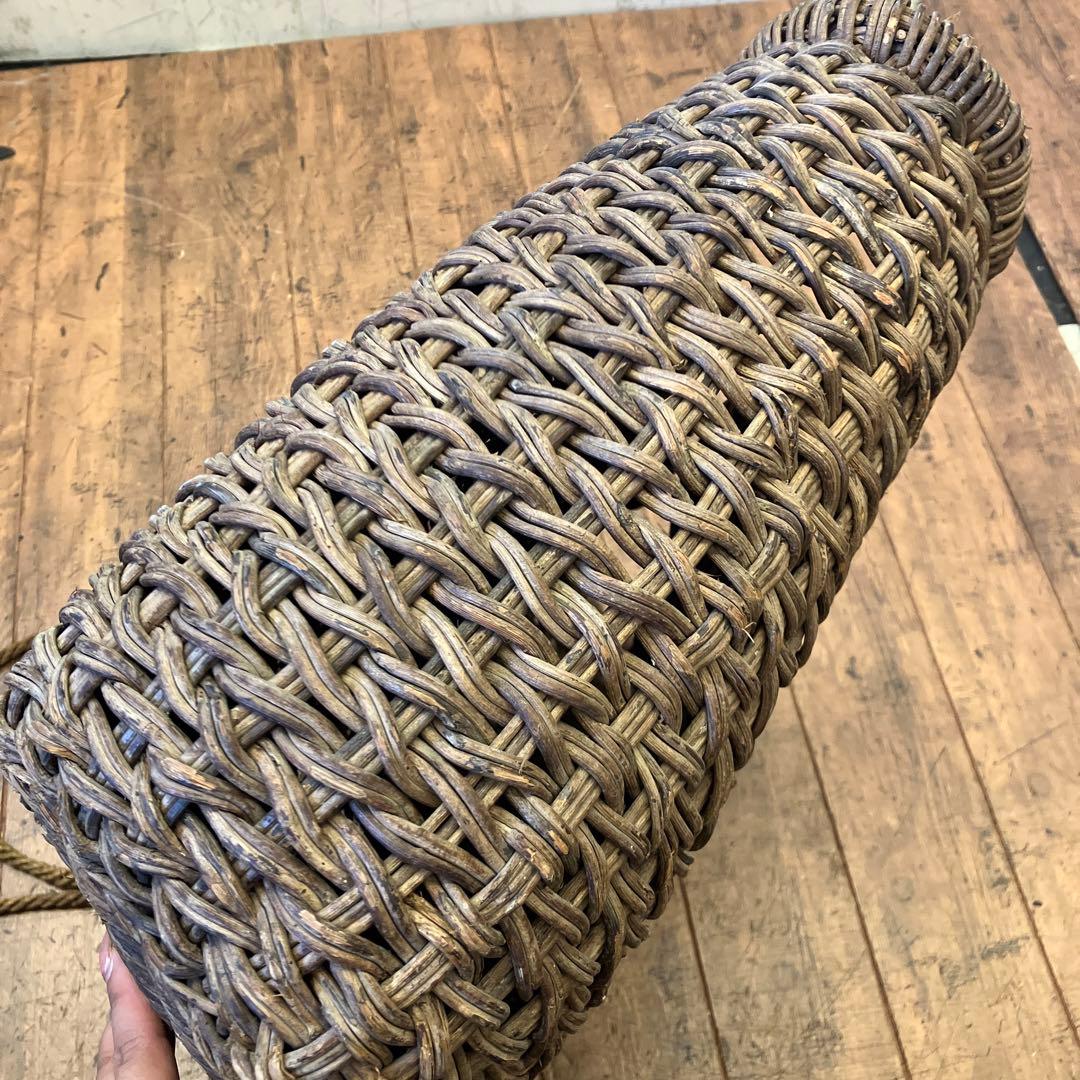 昭和レトロ ハケゴ あけび 山葡萄 カゴ 魚籠 バスケット 背負子 背負籠 古民