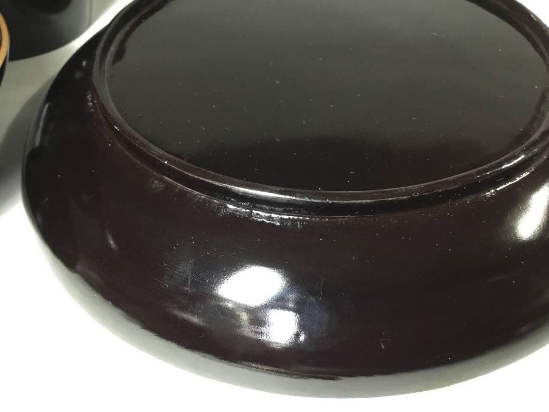 時代漆器◆３種セット◆蕎麦猪口 椿皿 ７寸皿 向付 木製 漆塗 アンティーク