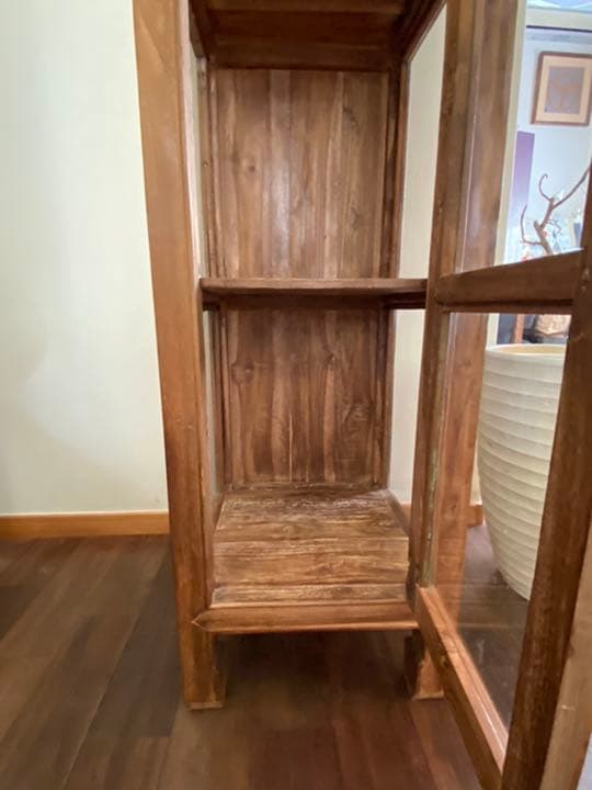 アンティーク　ガラス棚　北欧風