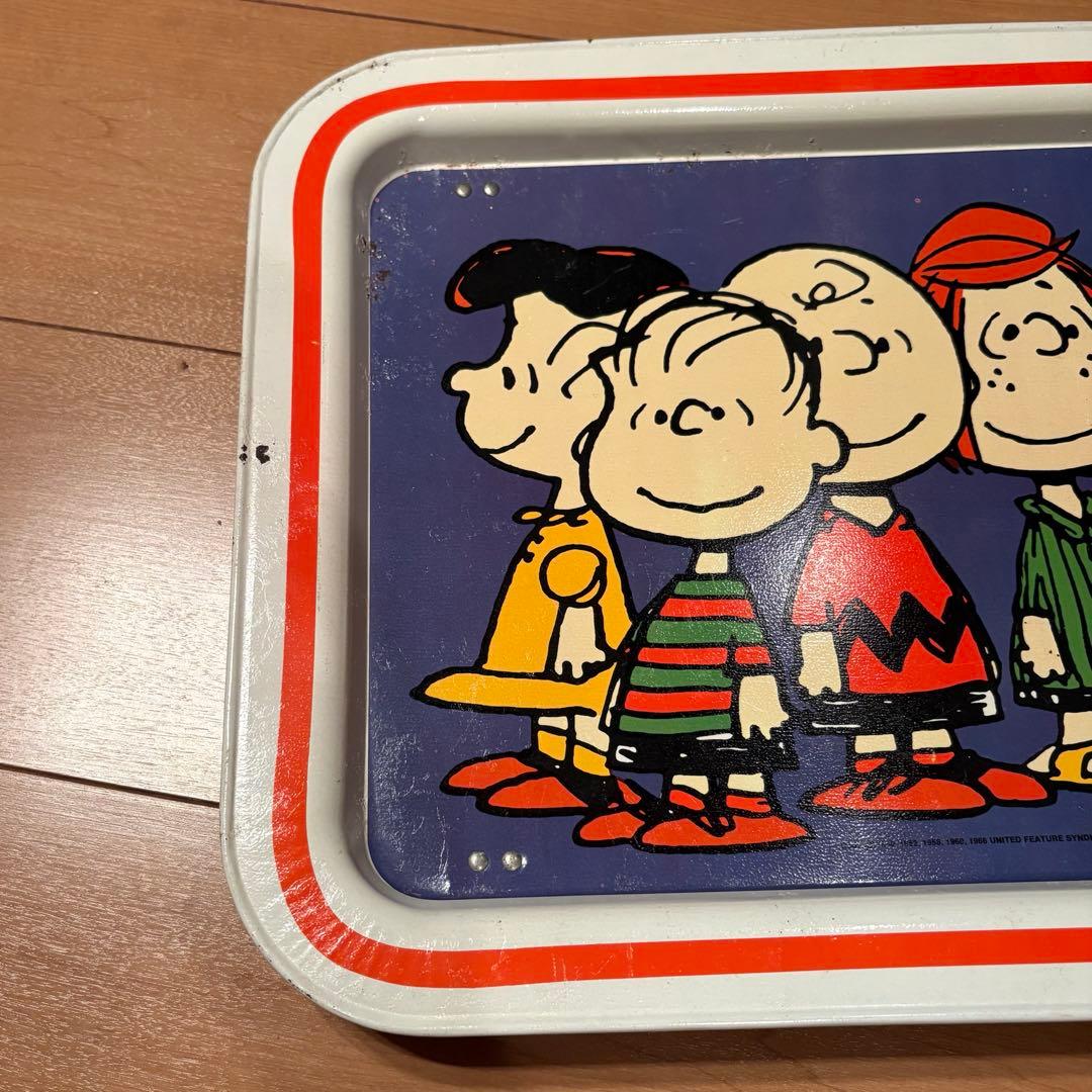 ☆昭和レトロ品☆1970's ヴィンテージPEANUTS スヌーピーメタルトレイ