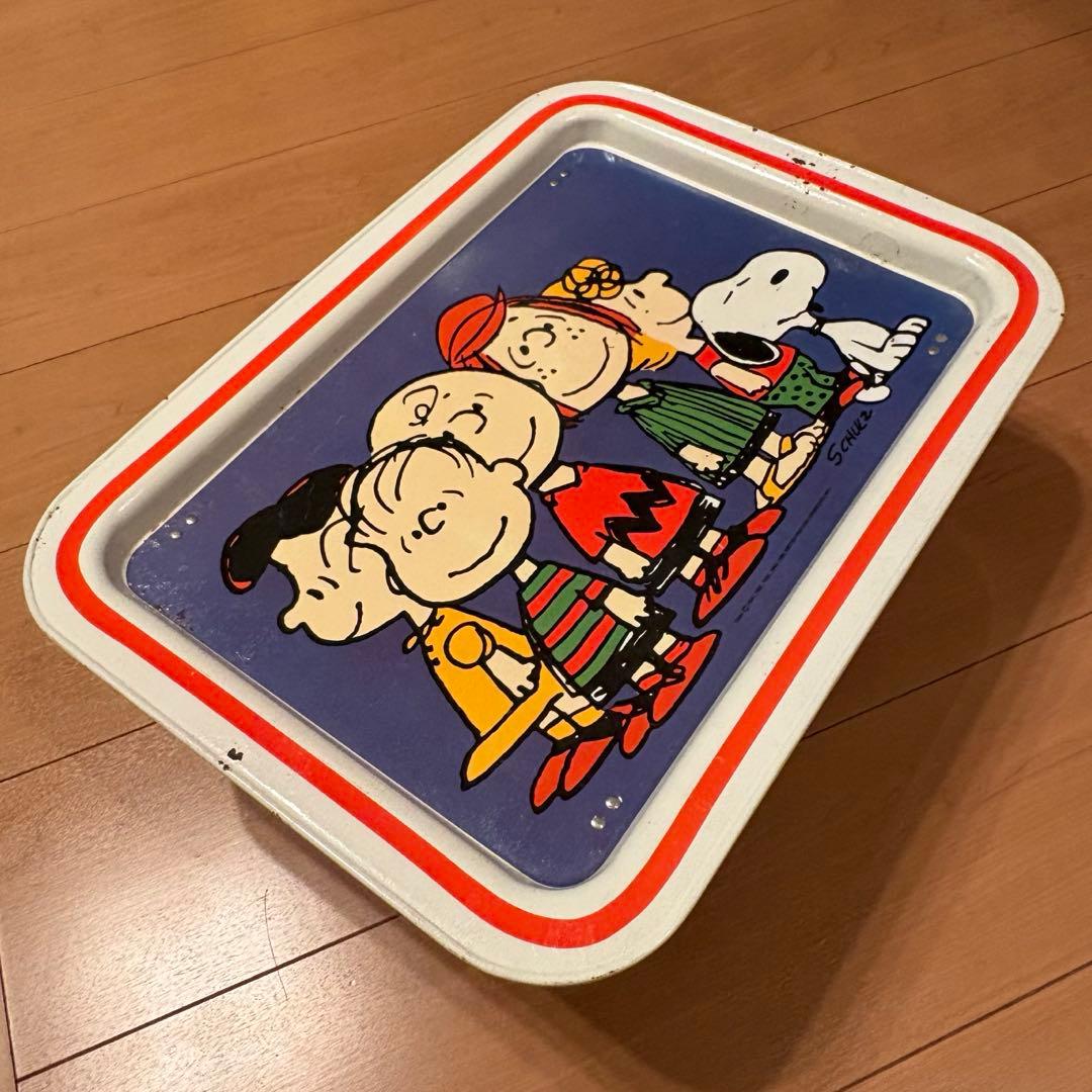 ☆昭和レトロ品☆1970's ヴィンテージPEANUTS スヌーピーメタルトレイ