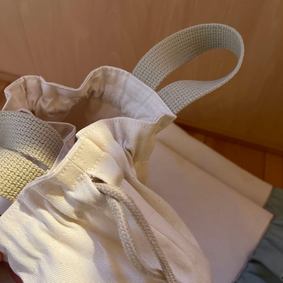 帆布とスモーキーグリーンフリルのトートバッグ風　入園入学グッズ　オーダー承ります