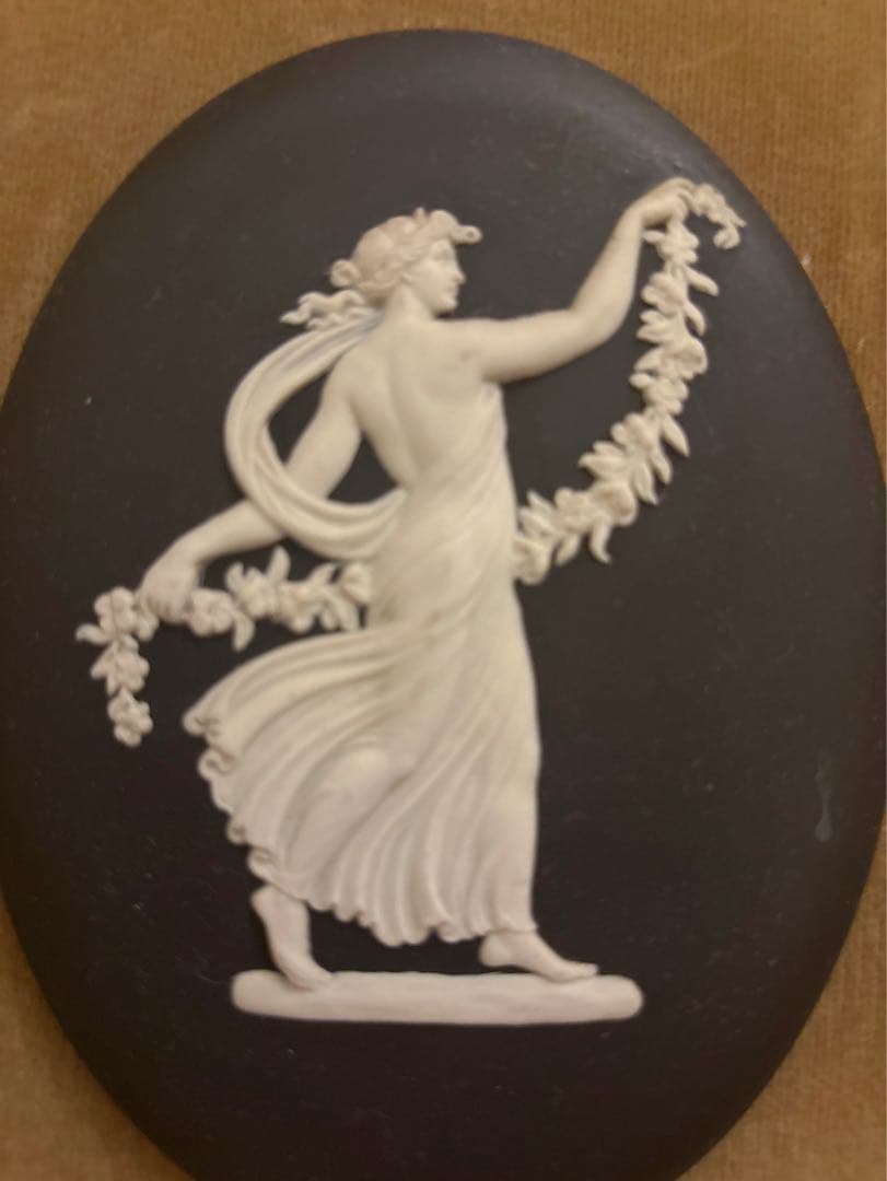 レア廃盤【黒】ウェッジウッド 木製フレームブラックジャスパー