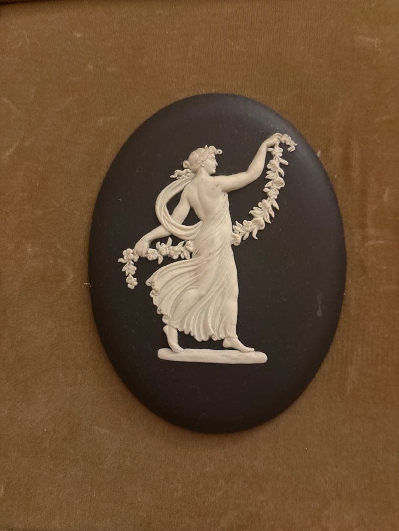 レア廃盤【黒】ウェッジウッド 木製フレームブラックジャスパー