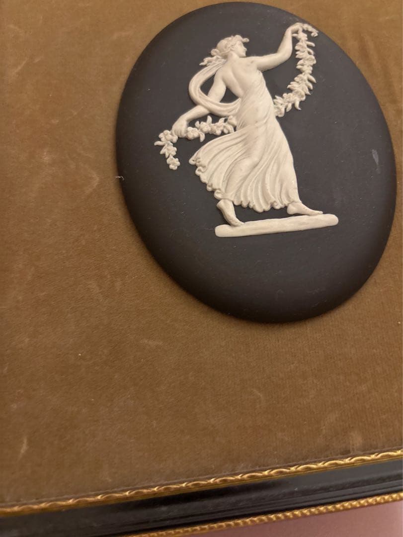 レア廃盤【黒】ウェッジウッド 木製フレームブラックジャスパー