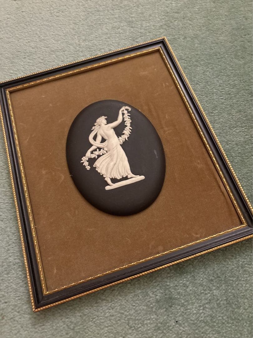 レア廃盤【黒】ウェッジウッド 木製フレームブラックジャスパー