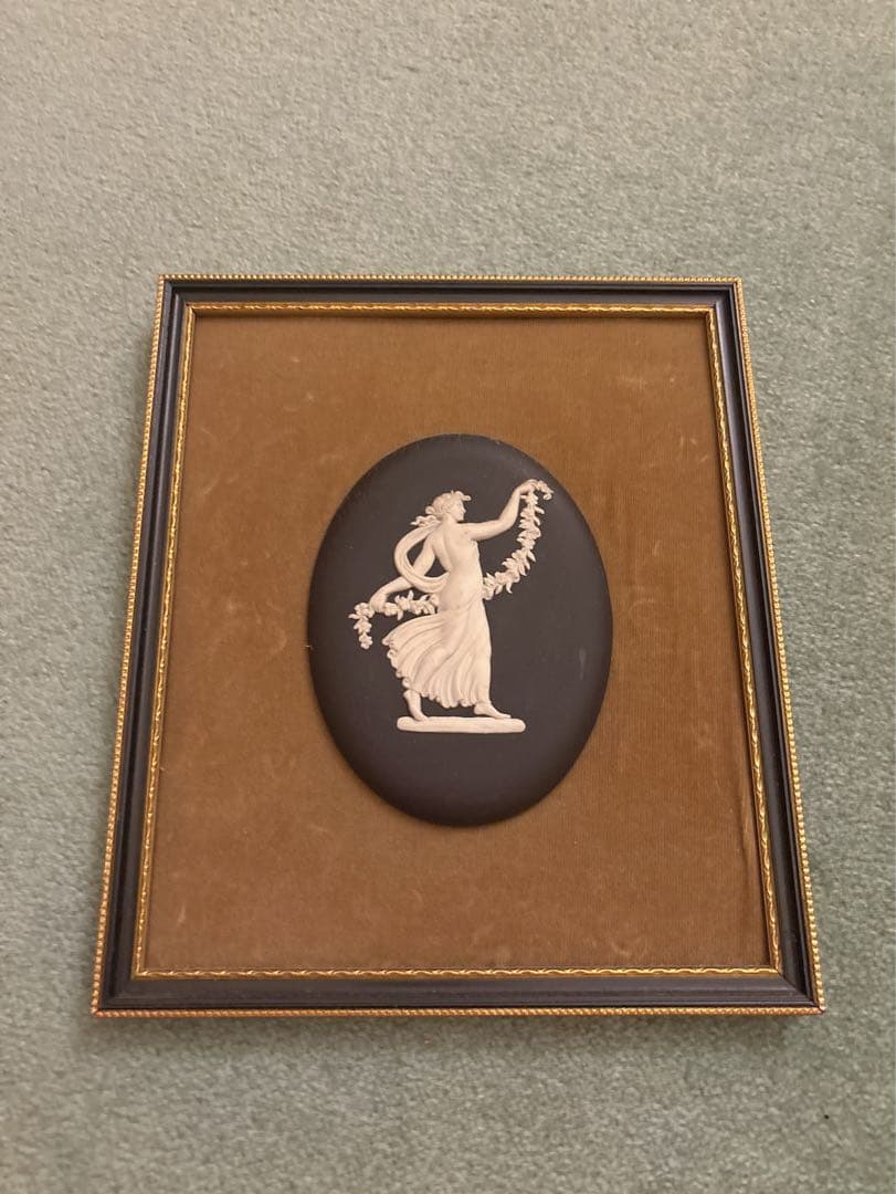 レア廃盤【黒】ウェッジウッド 木製フレームブラックジャスパー