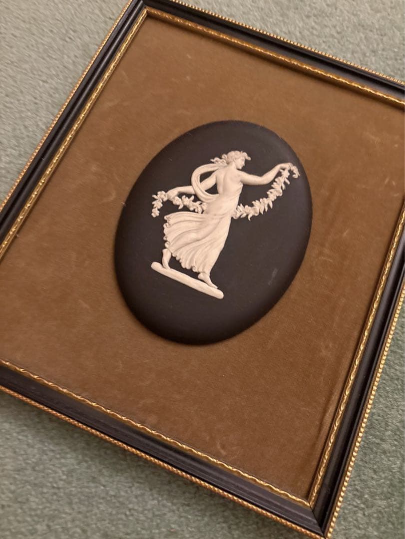 レア廃盤【黒】ウェッジウッド 木製フレームブラックジャスパー