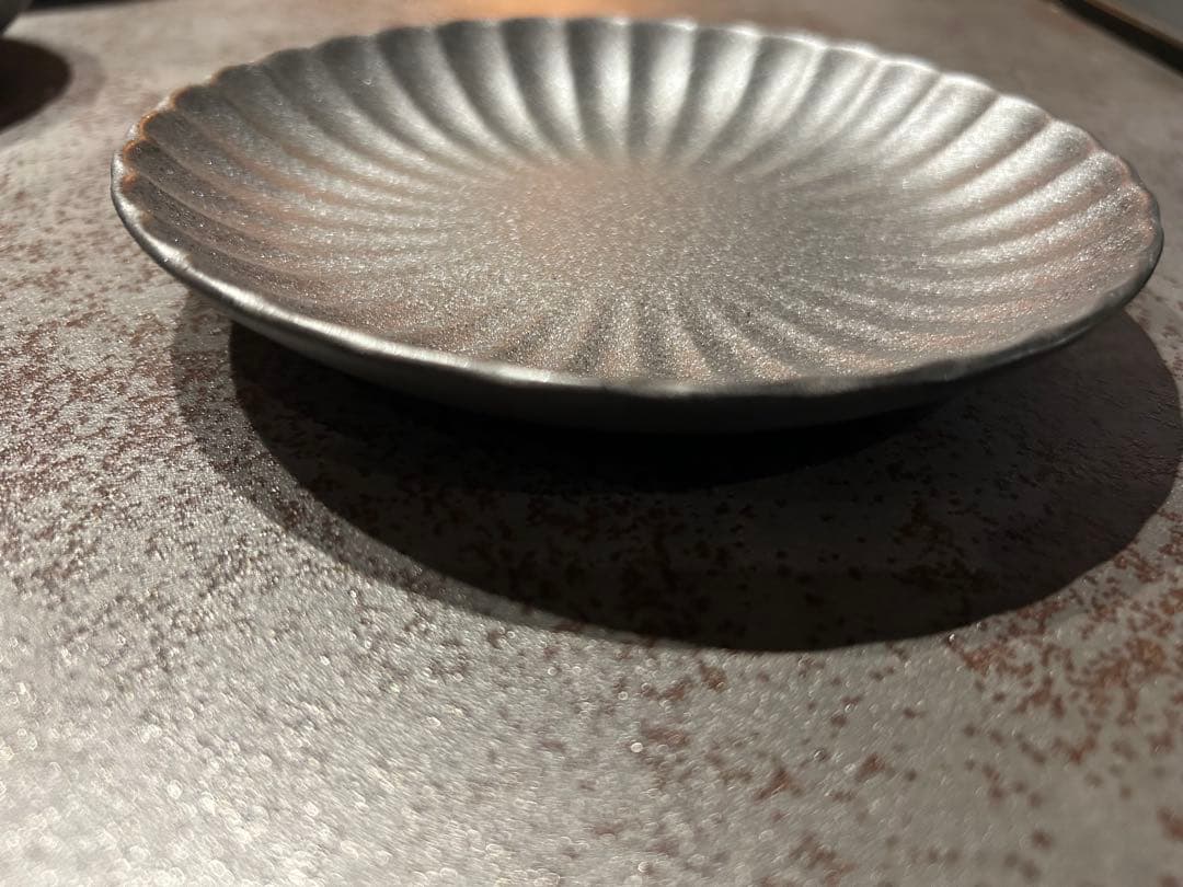 リブデザイン ブラック 皿4枚セット