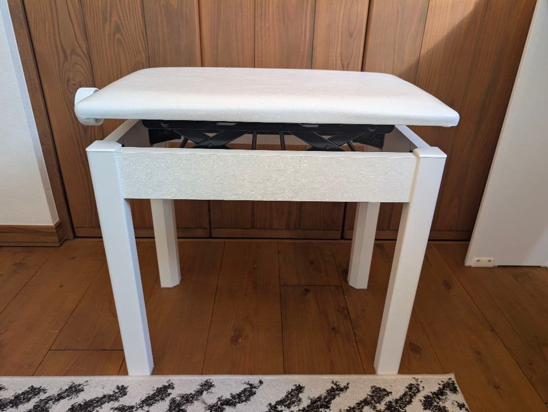 【美品】YAMAHA ピアノ高低自在椅子BC-205WH 白 ホワイト ベンチ