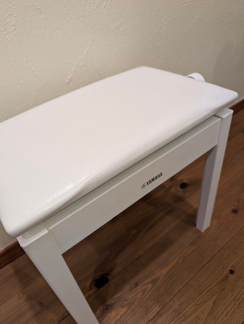 【美品】YAMAHA ピアノ高低自在椅子BC-205WH 白 ホワイト ベンチ