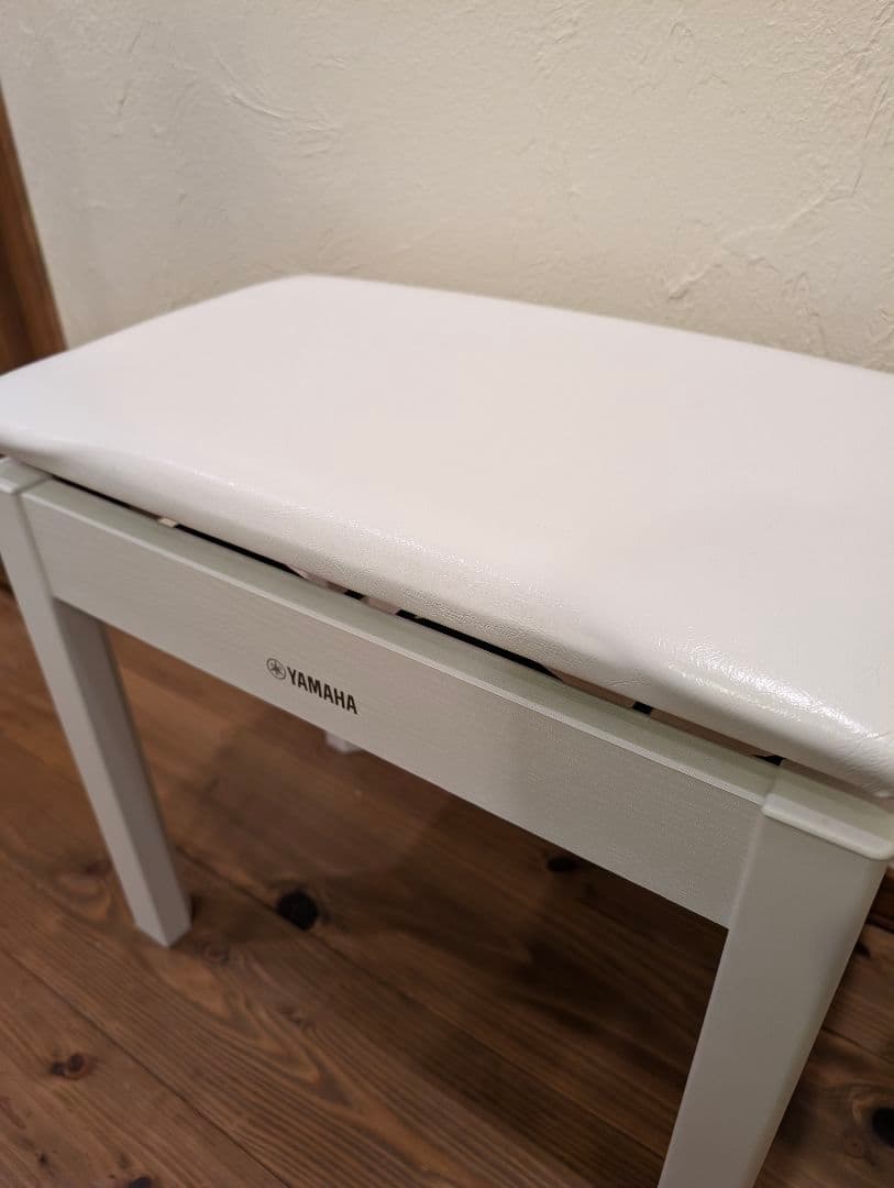 【美品】YAMAHA ピアノ高低自在椅子BC-205WH 白 ホワイト ベンチ