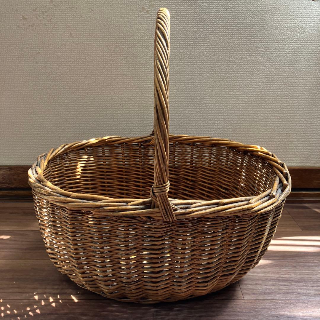 イギリス　アンティークバスケット　カゴ