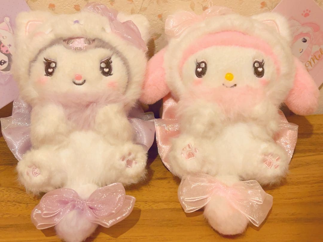 マイメロディとクロミ　マスコットホルダー（ミルキーこねこ）セット