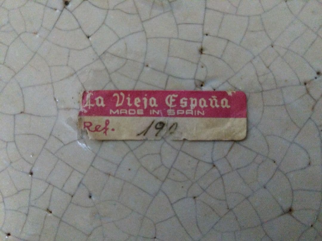 スペイン製 La Vieja España 大皿 飾り皿 鳥花柄 伝統工芸 貫入