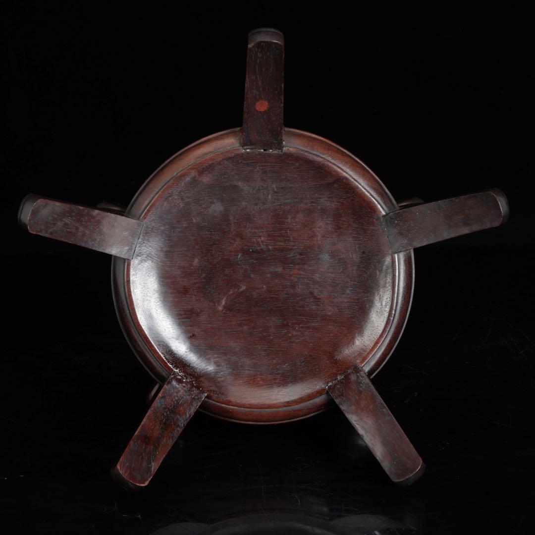 朝鮮美術 須恵器 新羅土器 壺 新羅無細土 出土品 木製台座 箱付 骨董 古美術