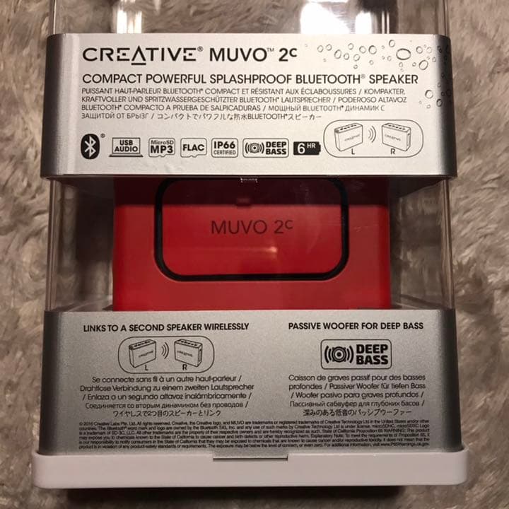 【ほぼ新品】【RED2個】CREATIVE SP-MV2C-RD スピーカー