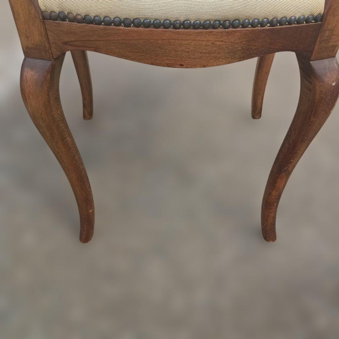 4435)アンティーク調　木象嵌の椅子　猫足　英国？　イタリア？