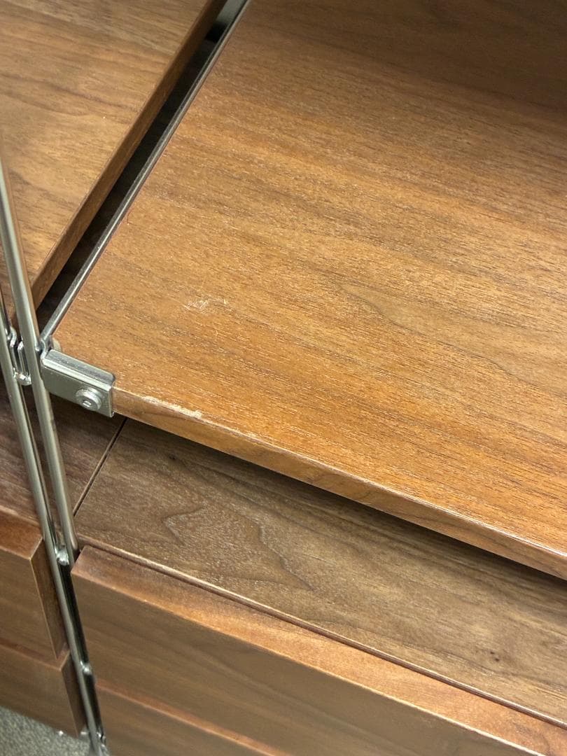 ステンレスユニットシェルフ棚セット　カラー：ウォールナット材