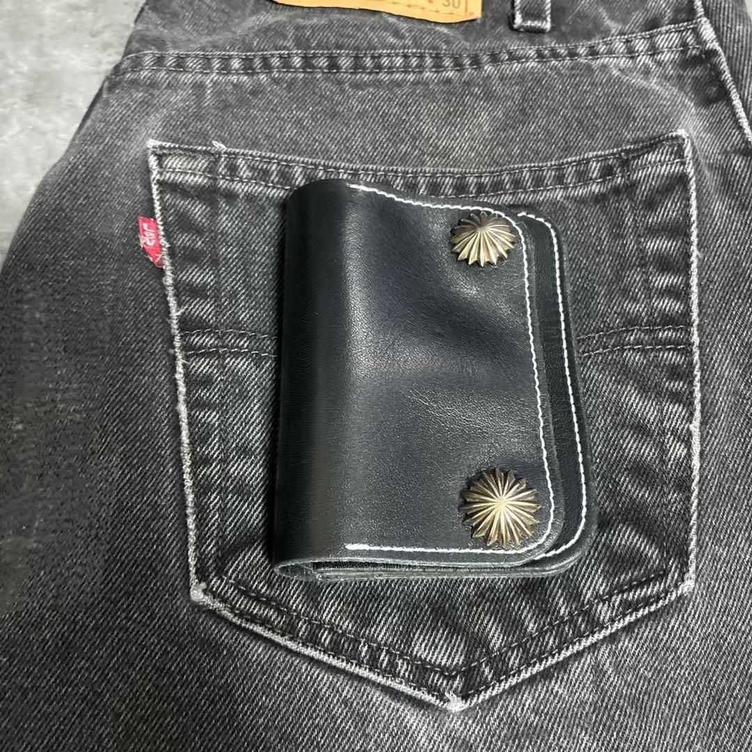 トラッカーウォレットショートサイズクロスボールコンチョ