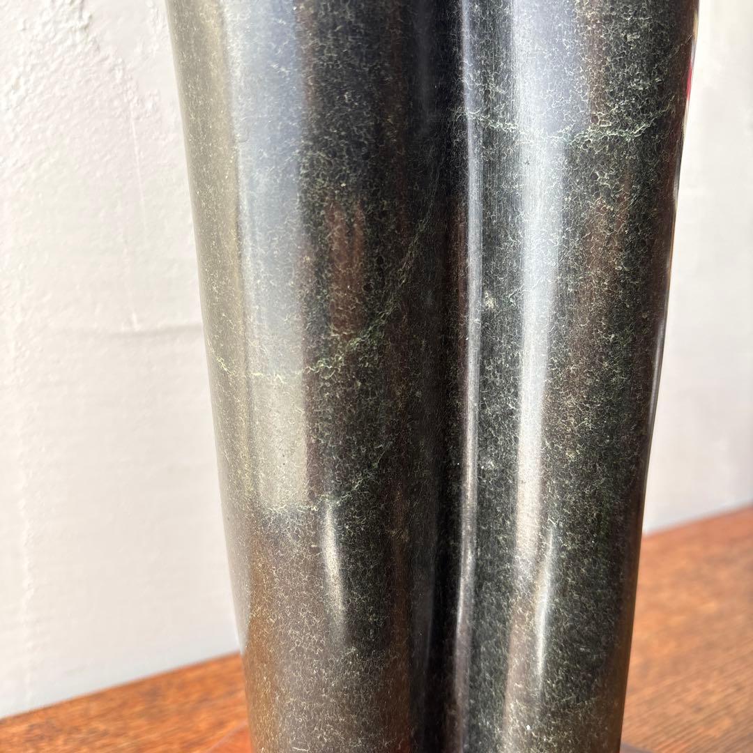 天然石 石像 モダンアート 彫刻 ヴィンテージ 木製台座 ディスプレイ トルソー