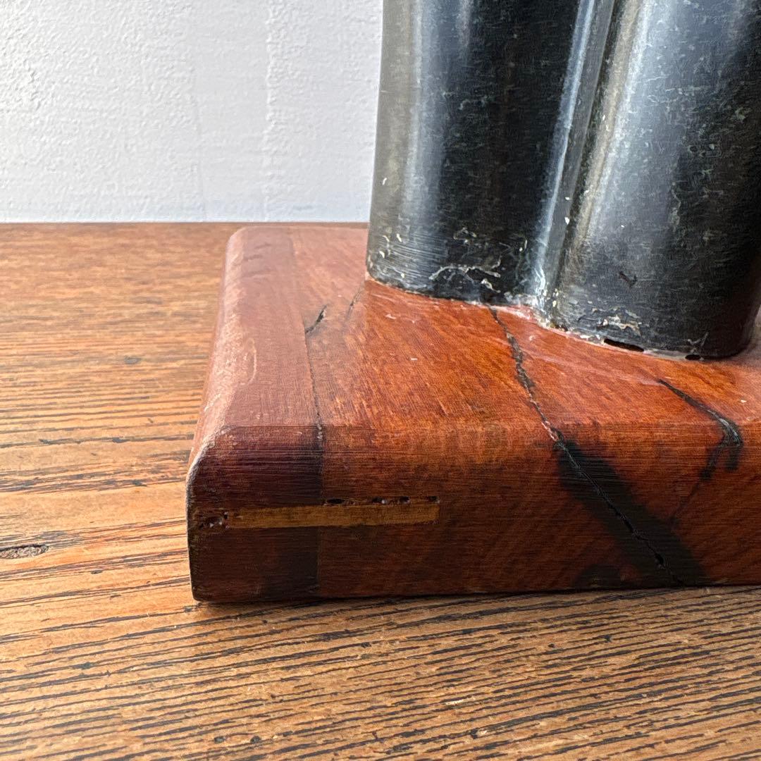 天然石 石像 モダンアート 彫刻 ヴィンテージ 木製台座 ディスプレイ トルソー