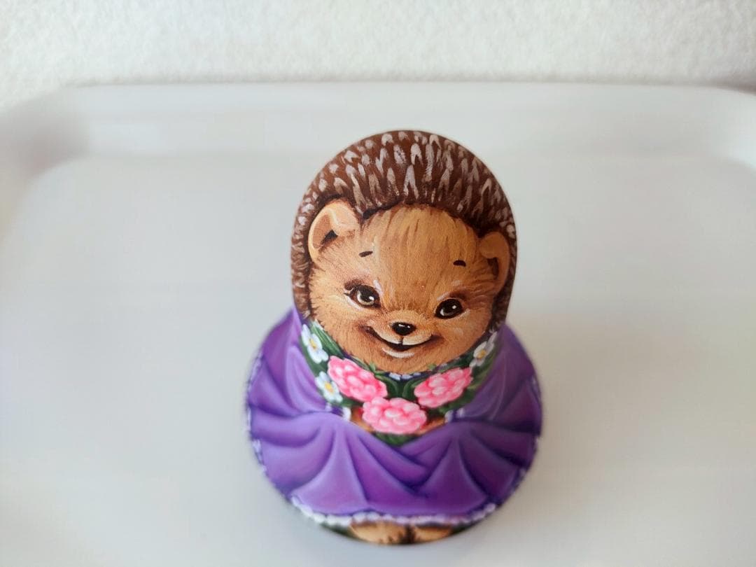 【KV010】10cm級 おきあがりこぼし カバノヴァ　ハリネズミ