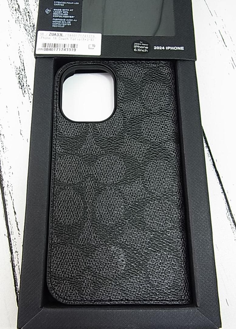 正規未使用コーチiPhone16フォリオケース6.1インチ対応アイフォンケース