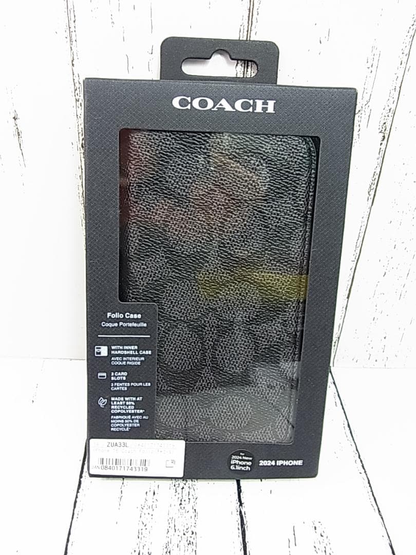 正規未使用コーチiPhone16フォリオケース6.1インチ対応アイフォンケース
