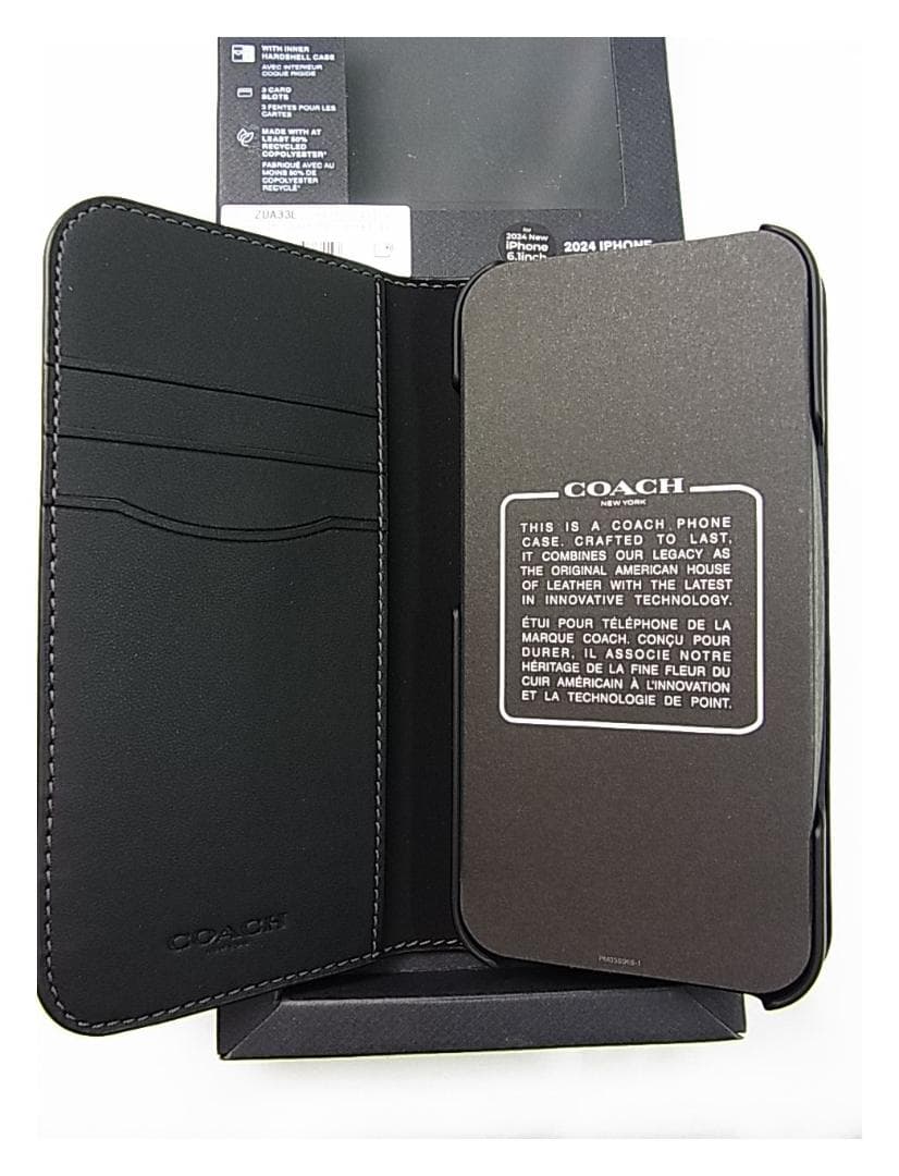 正規未使用コーチiPhone16フォリオケース6.1インチ対応アイフォンケース