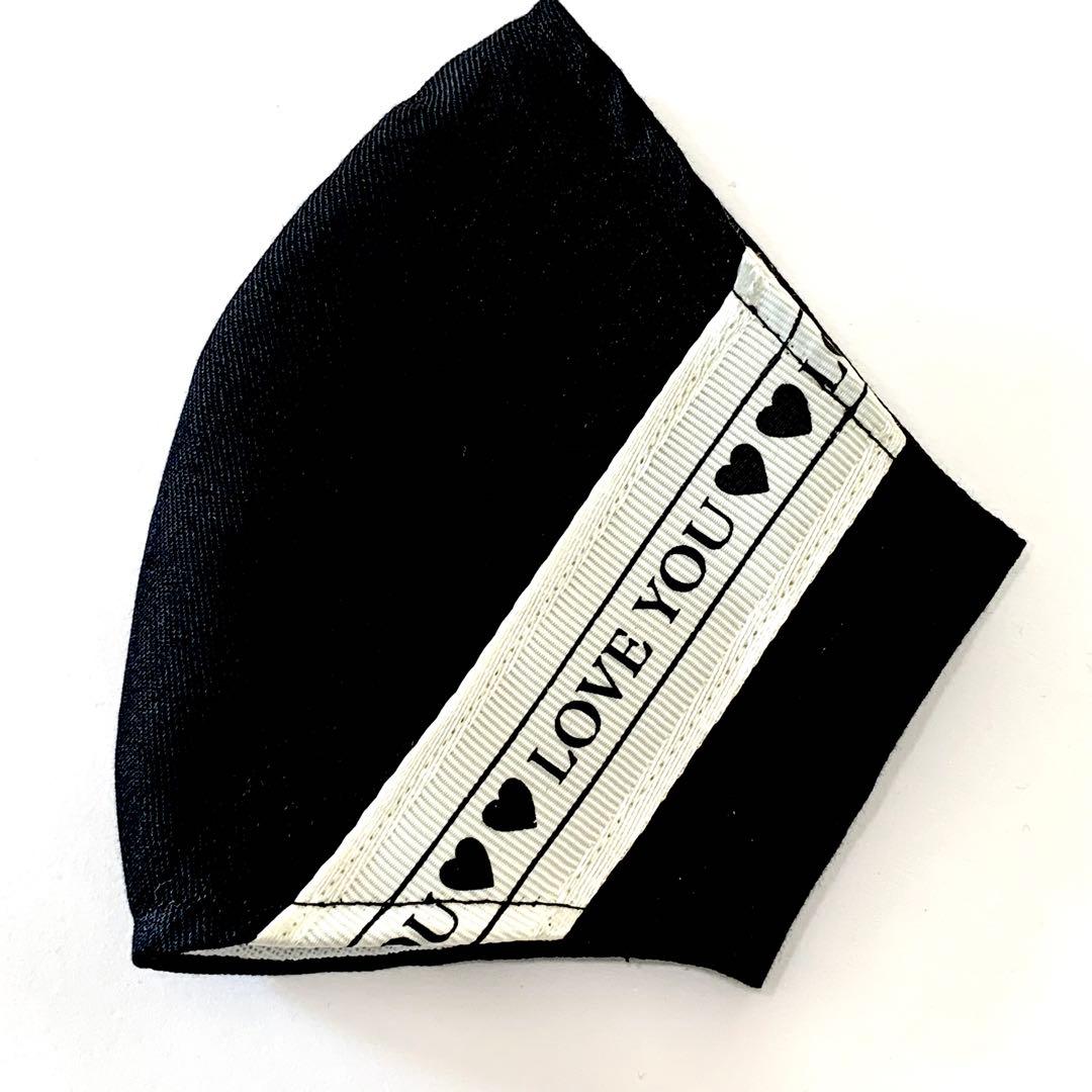 No.508 オーダーマスク　ラブリボン　ホワイトリボン　ハンドメイド