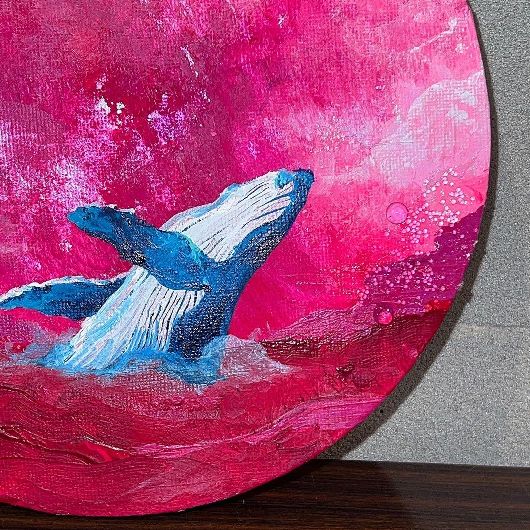 オリジナル原画『クジラの挨拶』テクスチャーアート