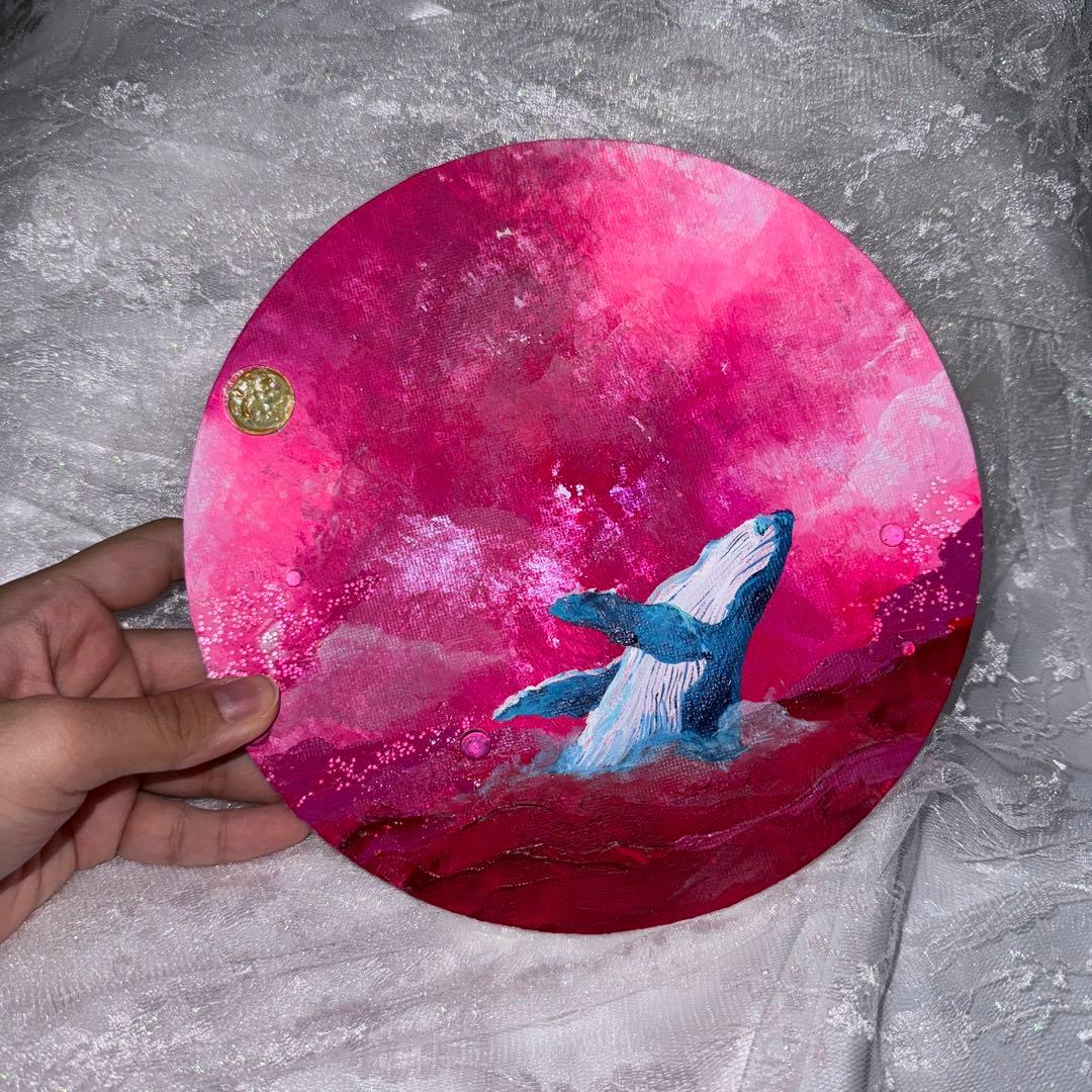 オリジナル原画『クジラの挨拶』テクスチャーアート