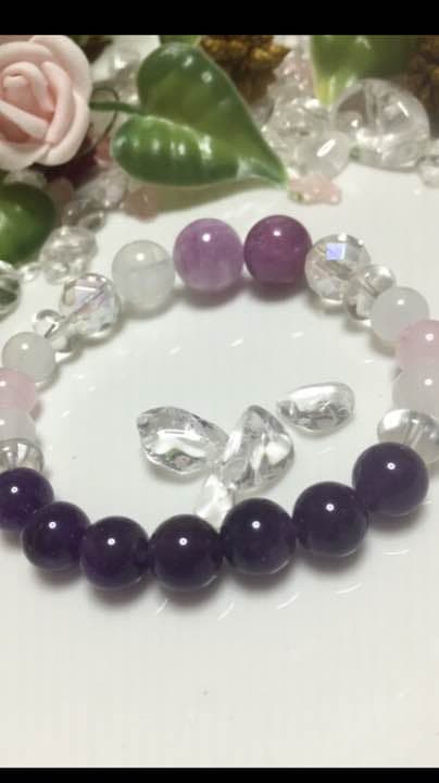 [再販5]ピンククンツァイト/ルビー/レインボー ブレ P-212-5