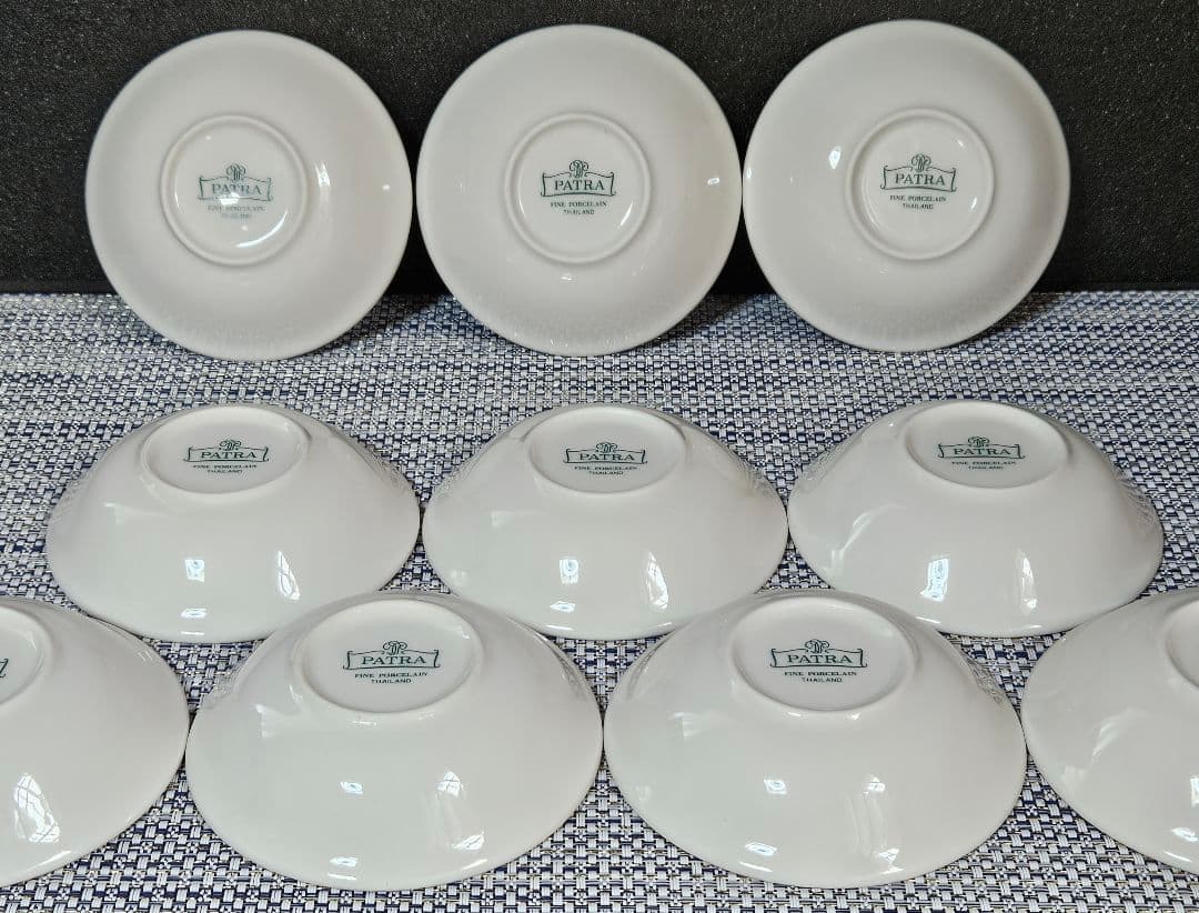 タイ製　老舗高級食器メーカ　PATRA社　金彩縁取　径10.0cm　ボール10客