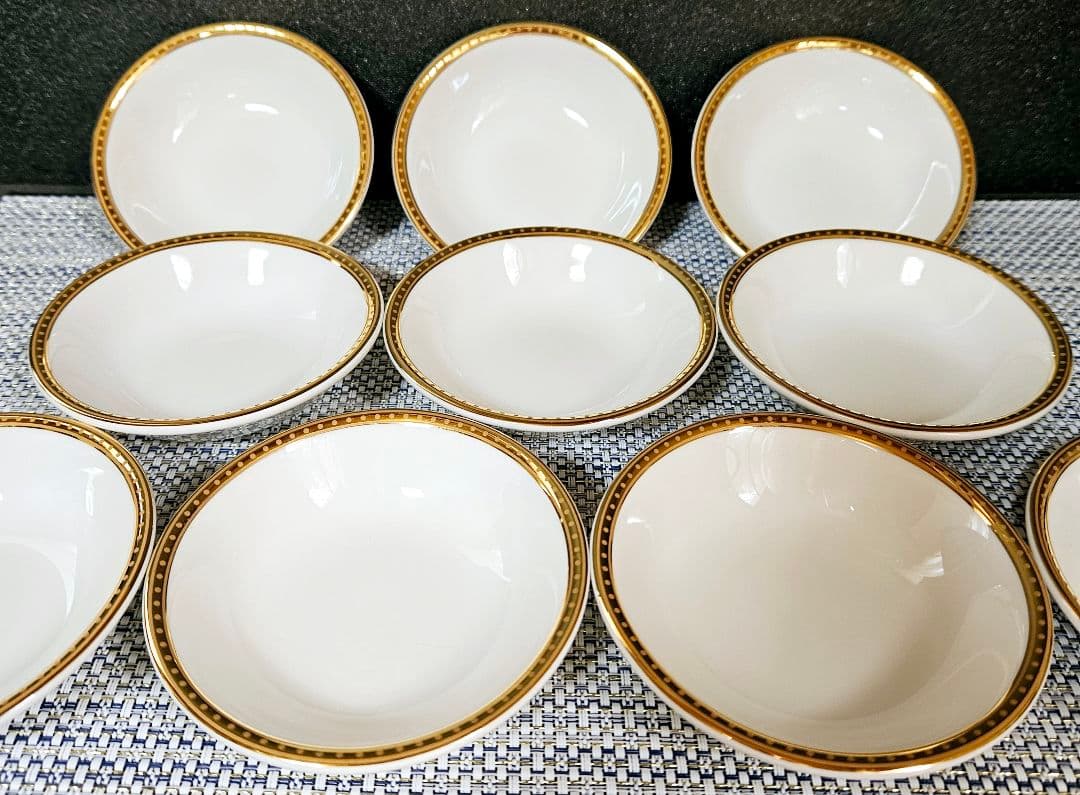 タイ製　老舗高級食器メーカ　PATRA社　金彩縁取　径10.0cm　ボール10客