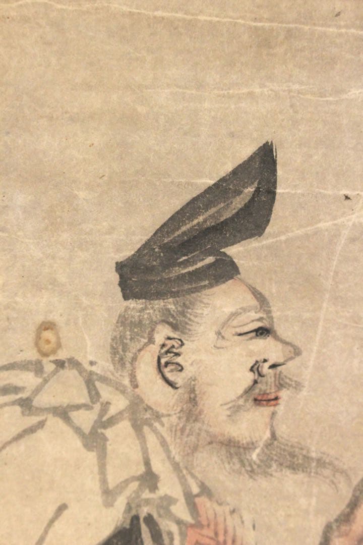 No5239掛軸　長塩雪虹　七福神図　紙本淡彩　日本画　神仏画　古美術　送料無料