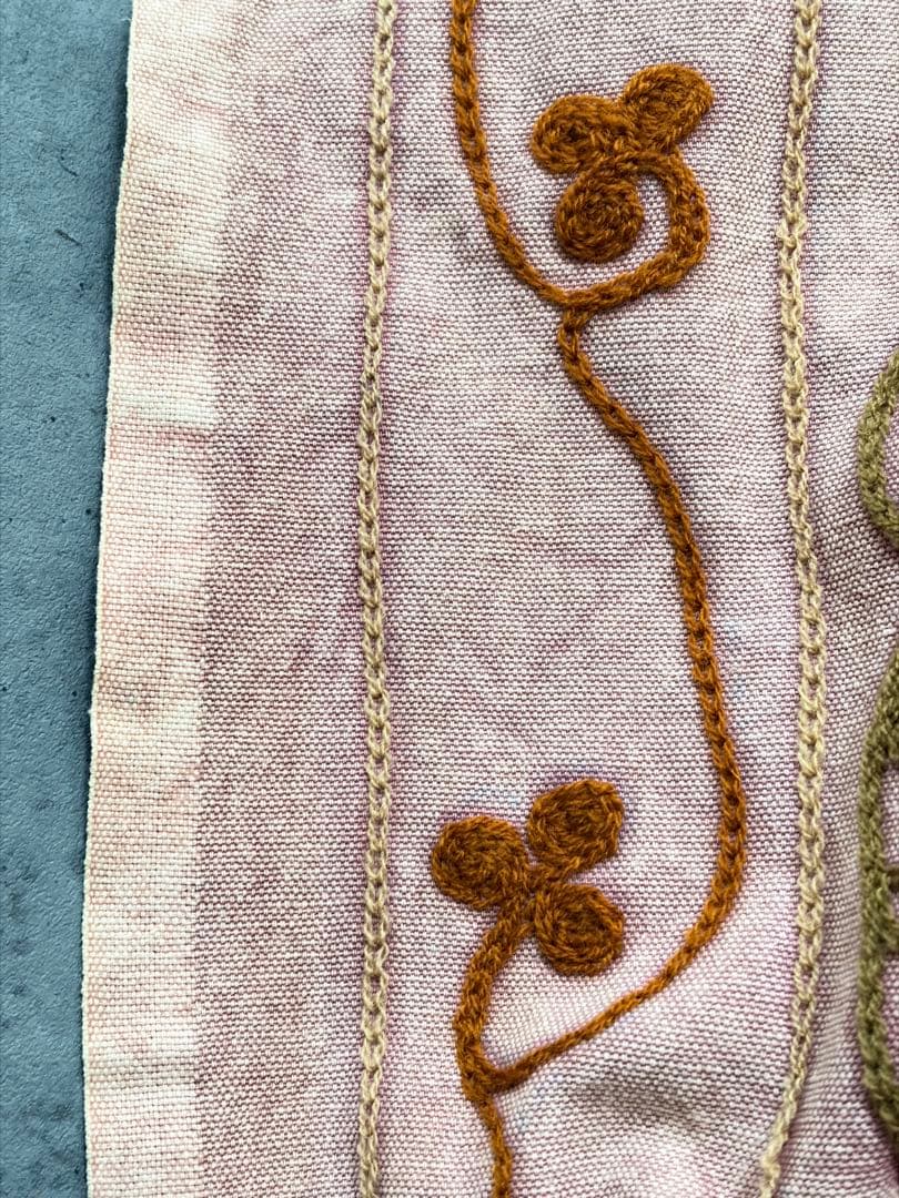 春色スザ二◇ スザニ刺繍 くすみ ピンク 大判 205×150