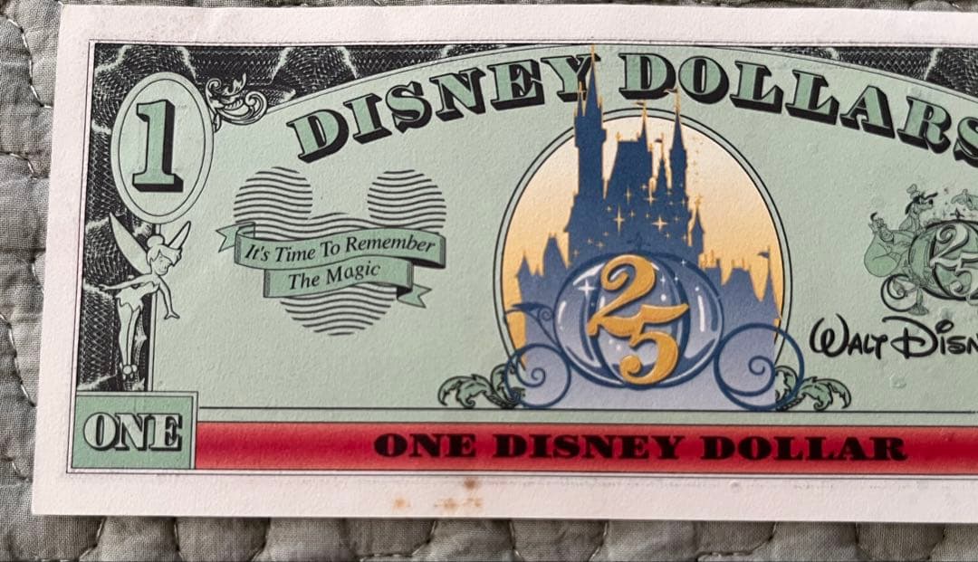 レア！ WDW25周年デザイン ディズニーダラー 3種セット 封筒付き