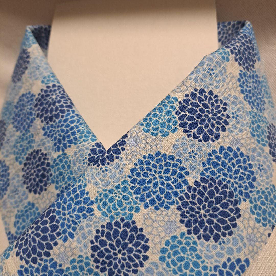 菊　花柄　半襟　半衿　ハンドメイド　生地　仕付けしやすい芯つき