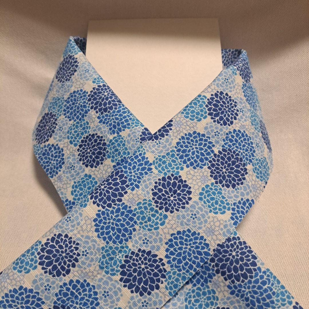 菊　花柄　半襟　半衿　ハンドメイド　生地　仕付けしやすい芯つき