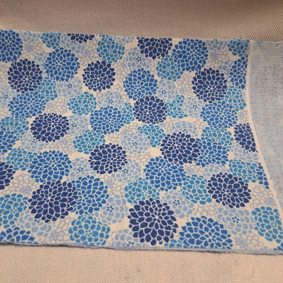菊　花柄　半襟　半衿　ハンドメイド　生地　仕付けしやすい芯つき