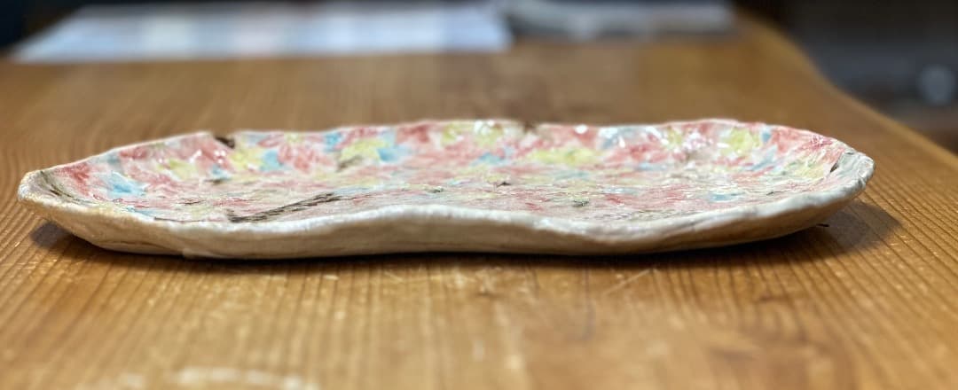 再値下げ　新品　清水焼　もみじ　紅葉　大皿　陶器　瑞光窯　盛皿　飾り皿