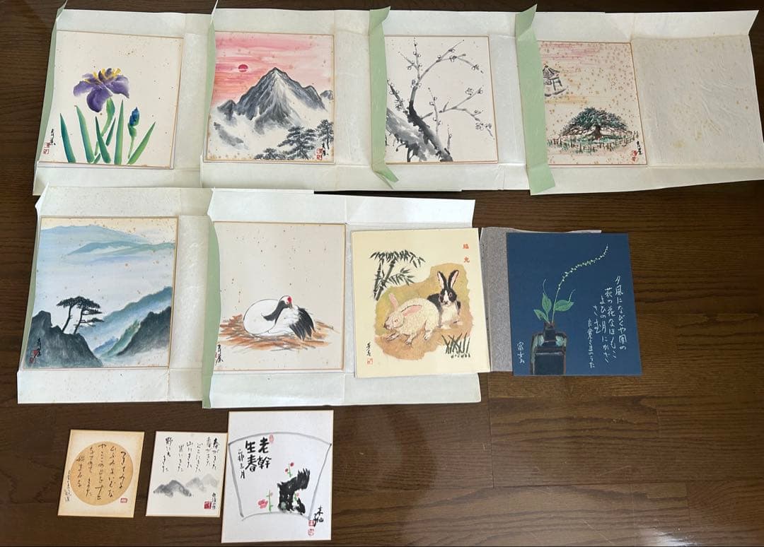 絵 色紙 37点 掛け軸 8点 置物 1点まとめ売り ジャンク