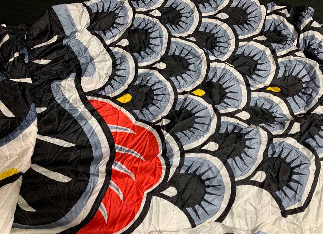 【特大】　鯉のぼり　単品　黒 12m 東旭　錦綾