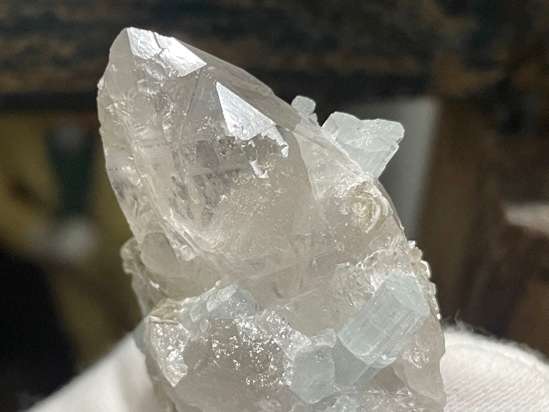 専用アクアマリン原石インクォーツ虹貫入アクアマリン　グランドレコードキーパー