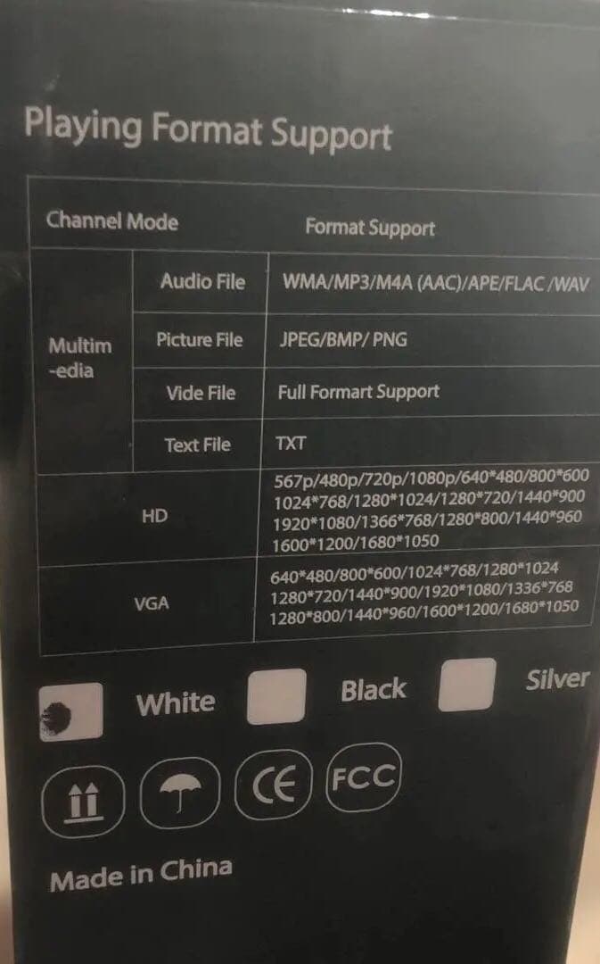 小型LEDプロジェクター　シネマランプ(ホワイト)