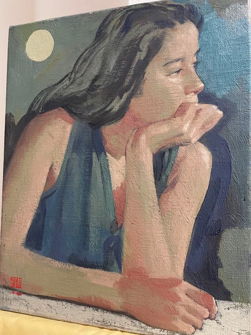 上田耕造 油彩 1998年作 F3 原画 真作保証 1点もの