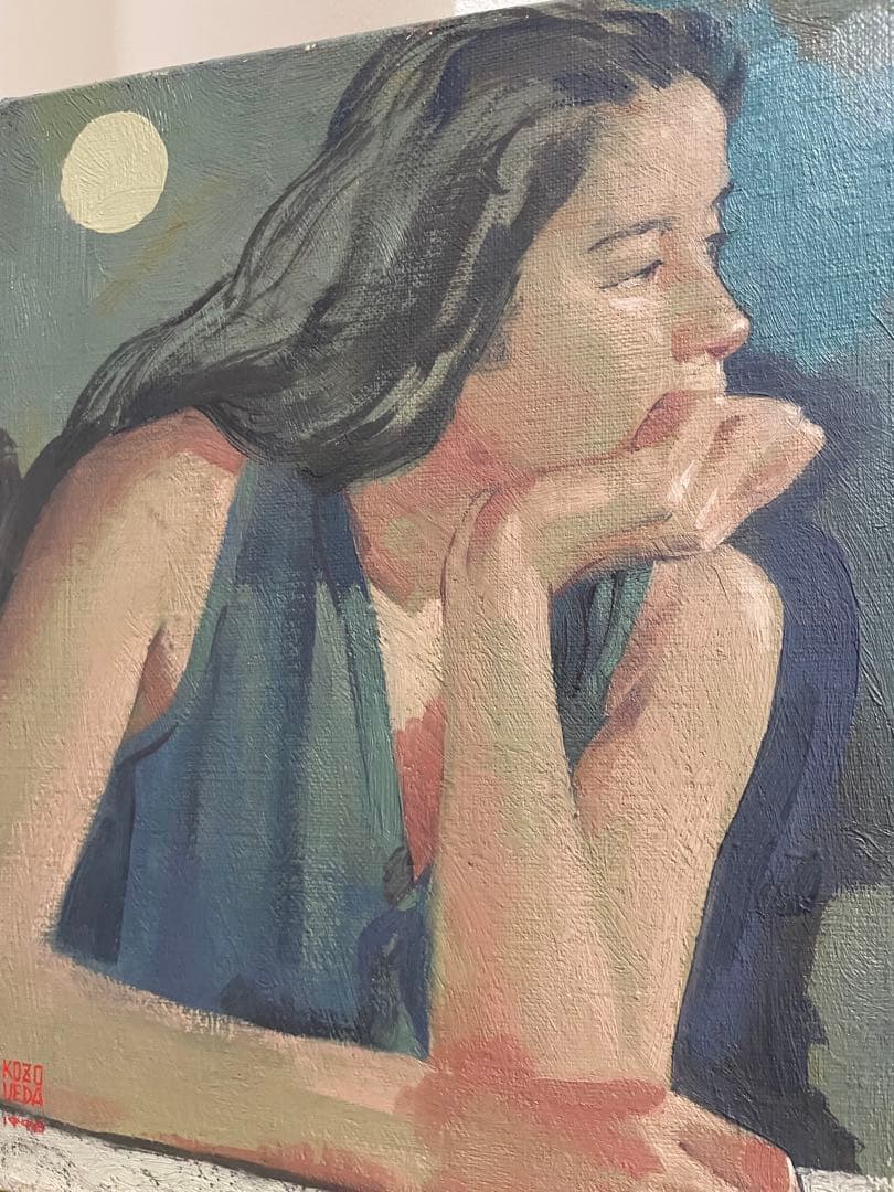 上田耕造 油彩 1998年作 F3 原画 真作保証 1点もの